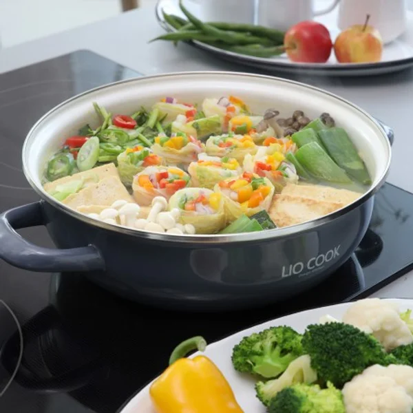 7-Piece Enamel Cookware Set (Stock Pot + Shallow Pot + Square Pot + Frying Rack) 3