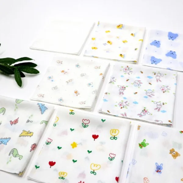 Gauze/embossed handkerchief (10 sheets) 13 types 4