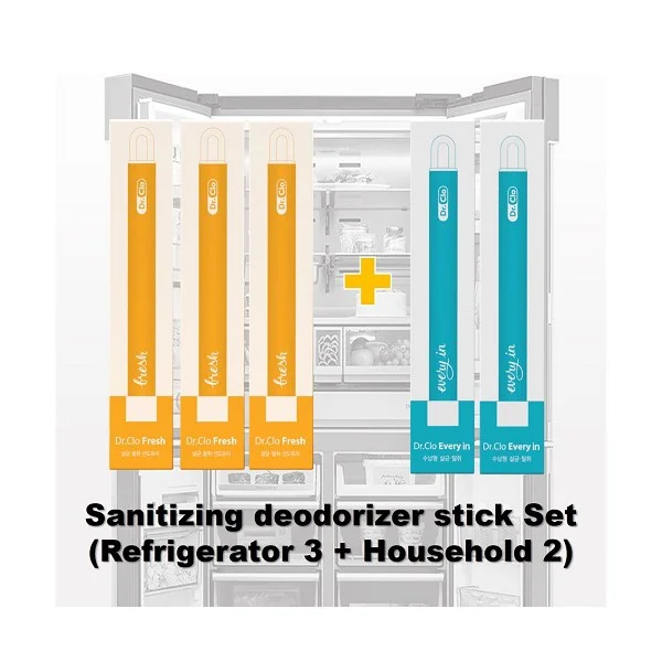 Sanitizing deodorizer stick Set (Refrigerator 3 + Household 2 )